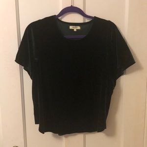 NWT Madewell Butterfly Green Velvet Top Size L
